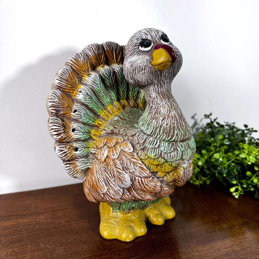 Vintage Holland Mold Turkey Figurine Ceramic Thanksgiving Fall Decor
